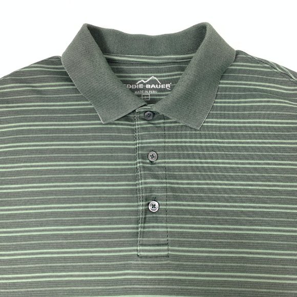 3/$25 Eddie Bauer Mens Polo Golf Shirt Green Large - Picture 3 of 11
